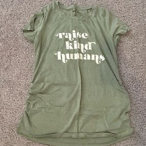 Maternity light green short sleeve shirt